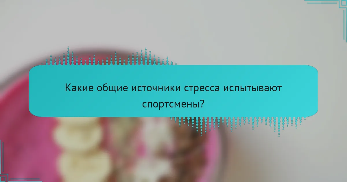 Какие общие источники стресса испытывают спортсмены?