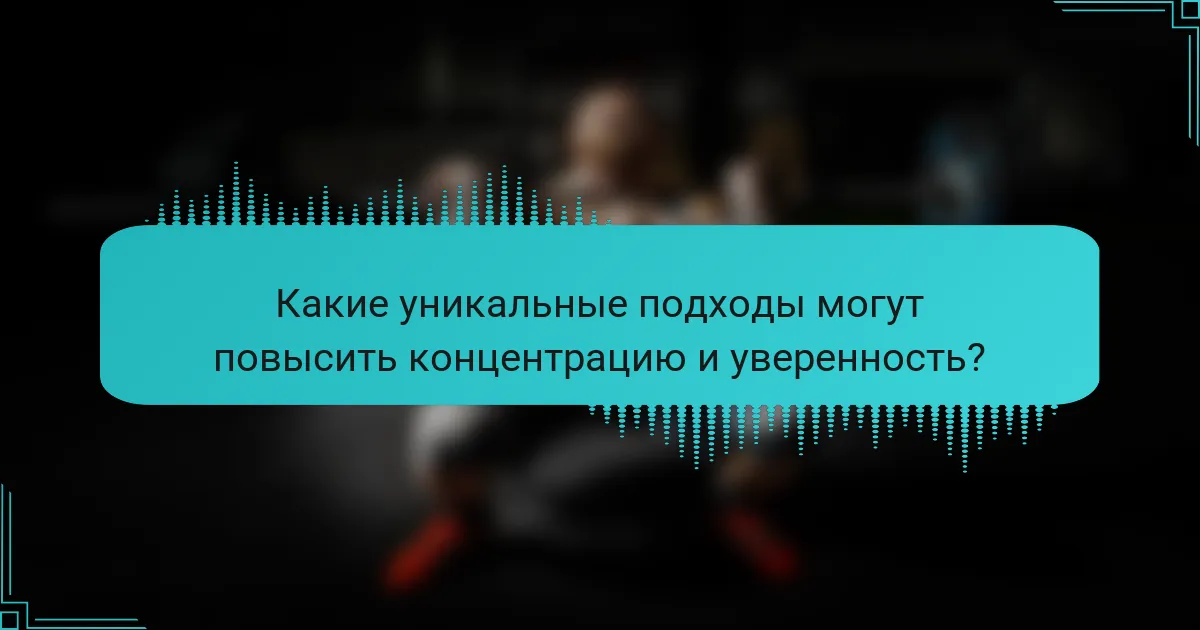 Какие уникальные подходы могут повысить концентрацию и уверенность?