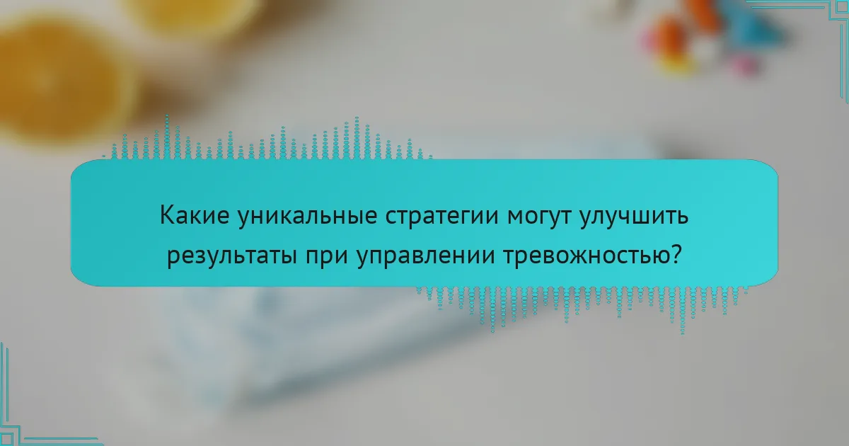 Какие уникальные стратегии могут улучшить результаты при управлении тревожностью?