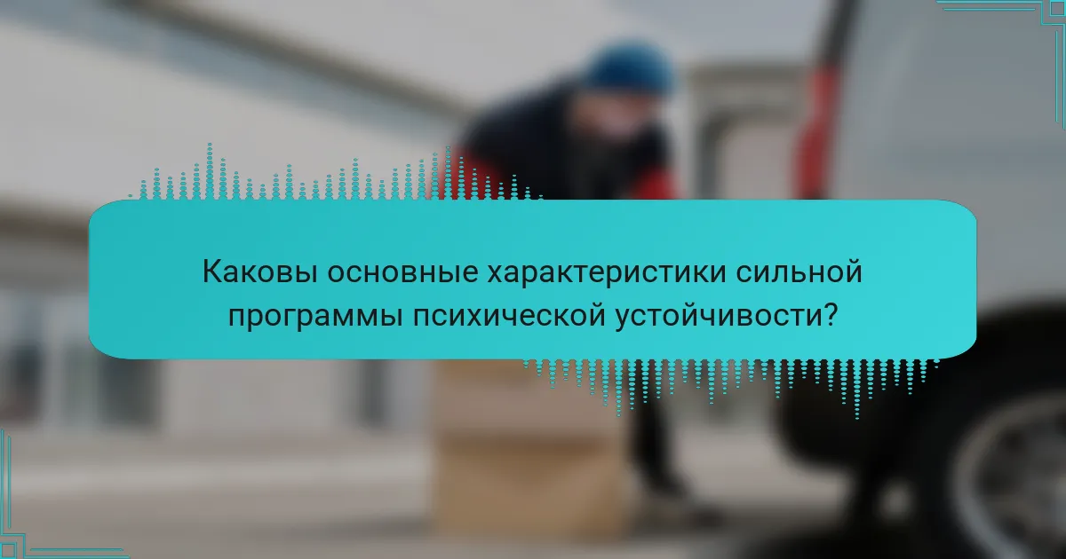 Каковы основные характеристики сильной программы психической устойчивости?