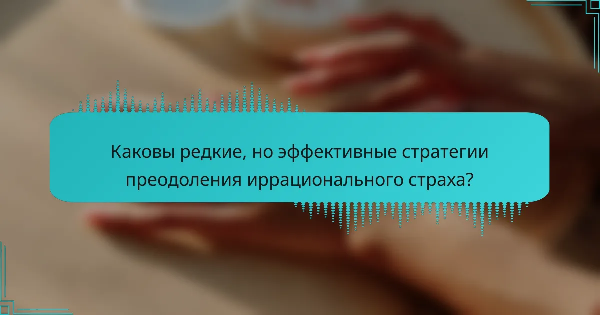 Каковы редкие, но эффективные стратегии преодоления иррационального страха?